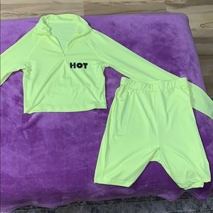 Neon green two piece set